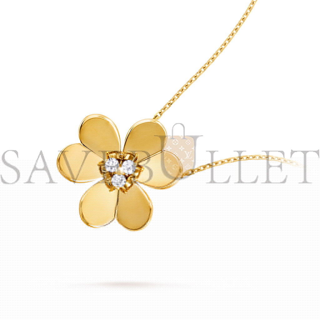 v*n cl*f arpels frivole clip pendant, very large model - yellow gold, Di*m*nd  vcarp2dw00
